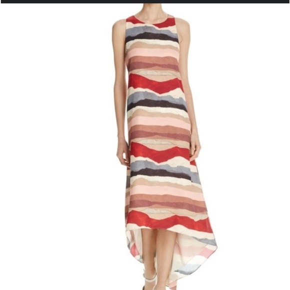 Alice + Olivia Jenine Sedona-vibe halter neck high low midi dress size Large - Picture 1 of 9